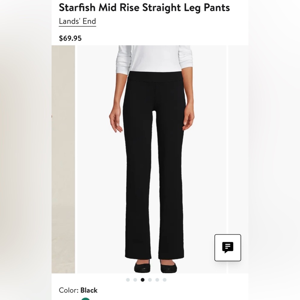 Lands' End Starfish Black Straight Leg Pants